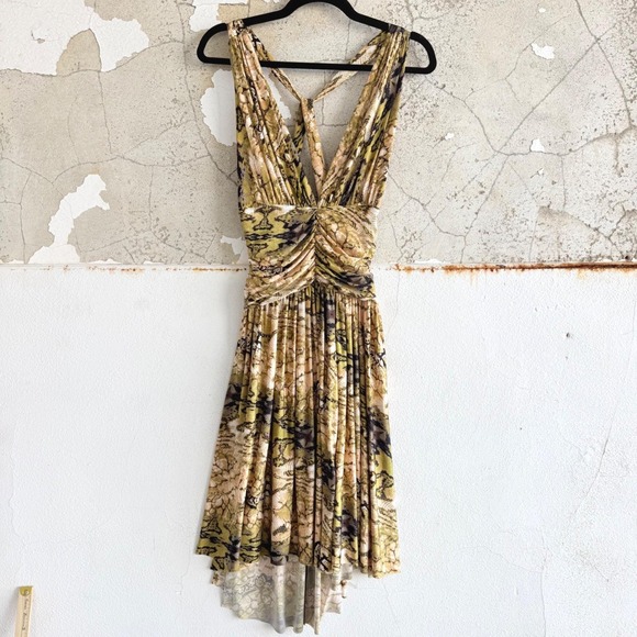 Moda International Dresses & Skirts - Y2K Dress Moda International Snake Print Ruched V Neck Halter Cocktail Party